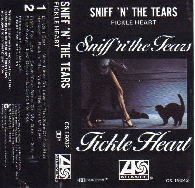 Sniff 'n' the Tears – Fickle Heart- Used Cassette 1979 Atlantic Tape- Rock