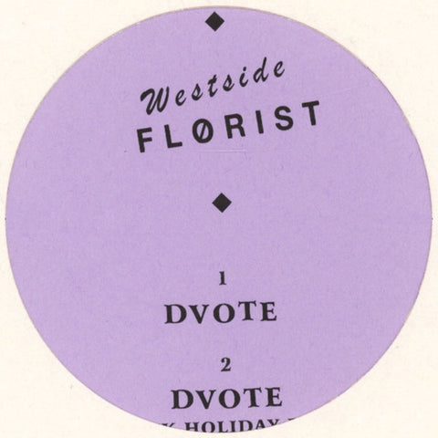 Flørist – Dvote - New 12" Single Record 2023 Pacific Rhythm Canada Vinyl - Deep House / Robin S. Edit