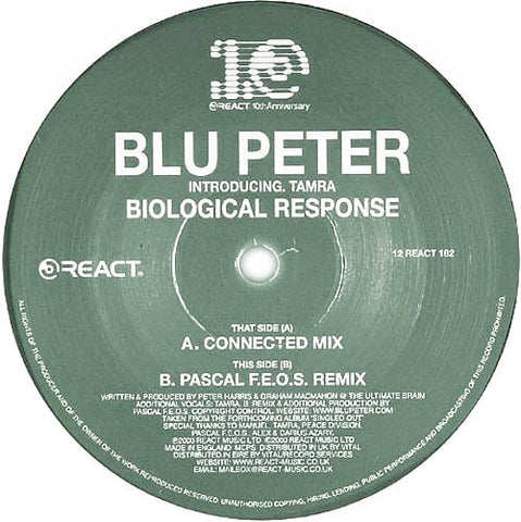 Blu Peter Introducing. Tamra – Biological Response - New 12" Single Record 2000 React UK Vinyl - Progressive House / Tech House