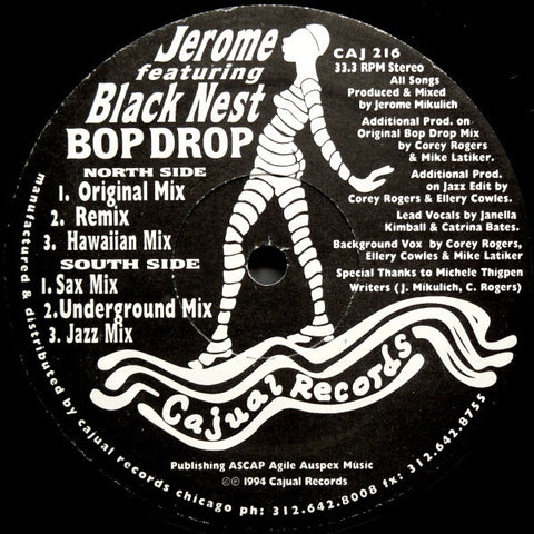 Jerome Featuring Black Nest – Bop Drop - VG+ 12" Single Record 1994 Cajual USA Vinyl - Chicago House