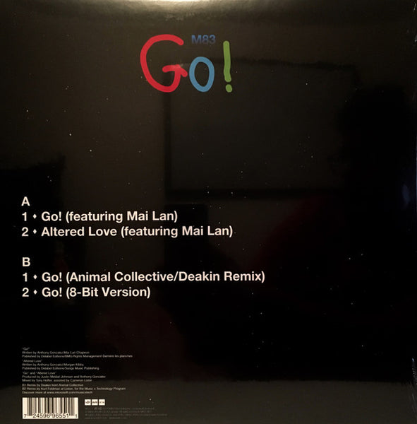 M83 - Go! - New 12" EP Record 2017 Mute Blue Vinyl - Synth-pop / House / Electronic