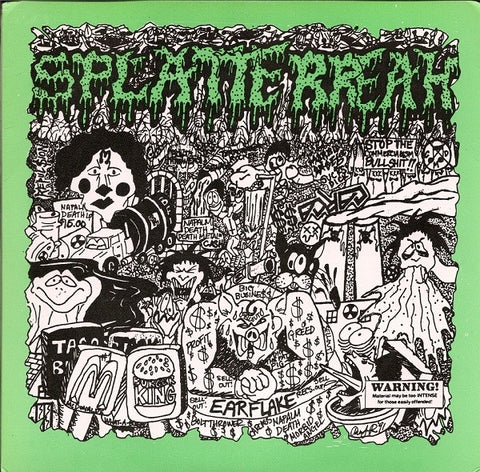 Splatterreah – Live - Mint- 7" EP Record 1990 Premature Entombment USA Vinyl & 2x Inserts - Grindcore
