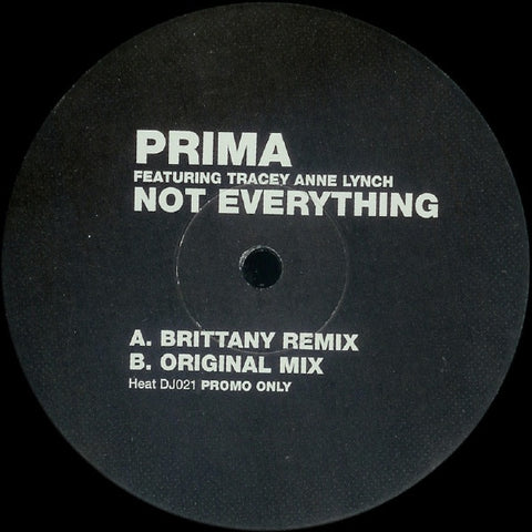 Prima Featuring Tracy Anne Lynch – Not Everything - New 12" Single Record 1999 Heat UK Vinyl - Trance / Progressive Trance