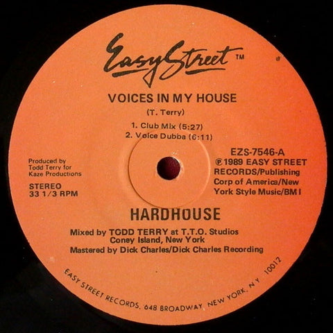 Hardhouse – Voices In My House - VG+ 12" Single Record 1989 USA vinyl - House / Deep House