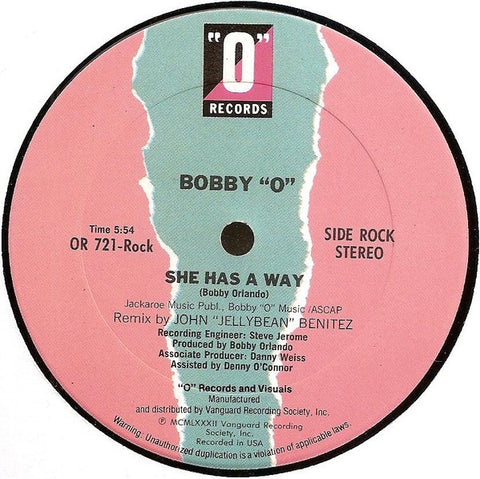 Bobby "O" – She Has A Way - VG+ 12" Single Record 1982 "O" Records USA Vinyl - Hi NRG / Disco