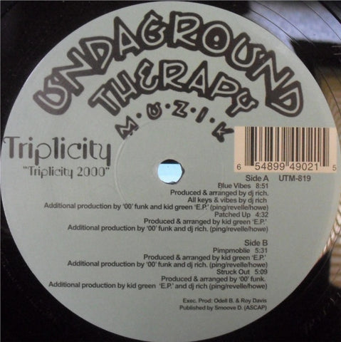 Triplicity – Triplicity 2000 - New 12" Single 2001 Undaground Therapy USA Vinyl - Chicago House / Deep House