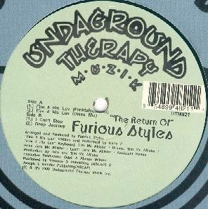 Furious Styles – The Return - New 12" Single Record 2001 Undaground Therapy Muzik USA Vinyl - Chicago House