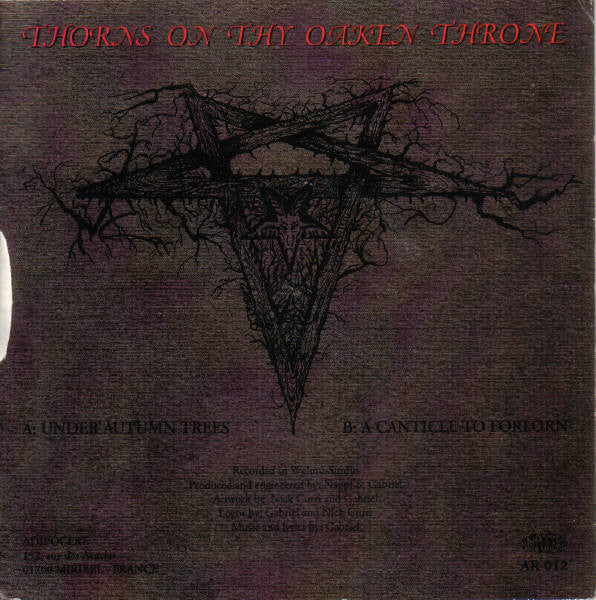 Wings – Thorns On Thy Oaken Throne - VG+ 7" Single Record 1993 Adipocere France Vinyl & Insert - Doom Metal / Death Metal
