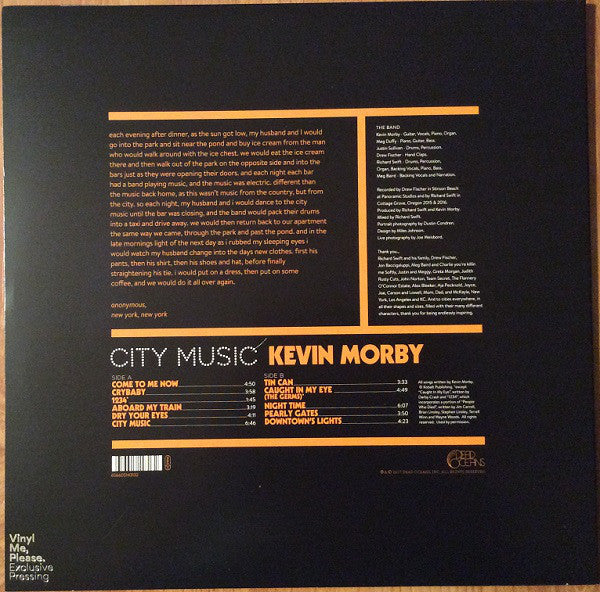 Kevin Morby - City Music - New LP Record 2017 Dead Oceans Vinyl Me Please Orange & White Vinyl & Book - Indie Rock / Folk Rock Rock - Shuga Records