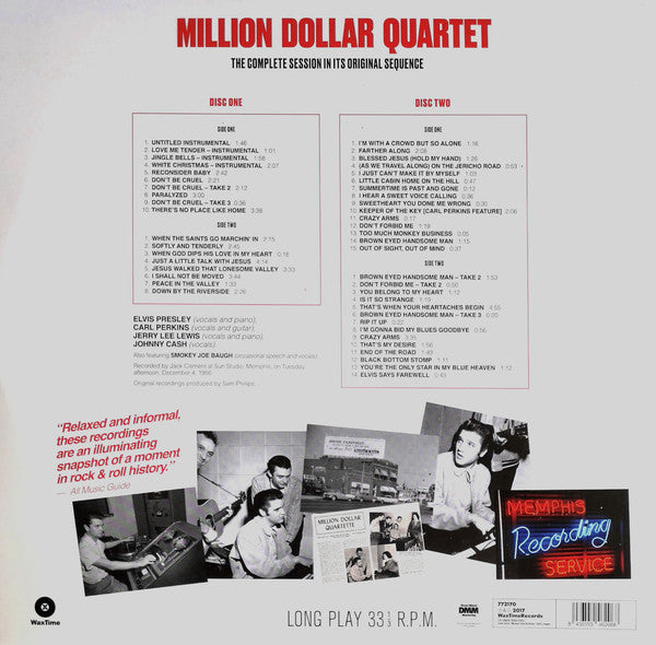 Elvis Presley, Carl Perkins, Jerry Lee Lewis, Johnny Cash ‎– Million Dollar Quartet (1980) - New 2 LP Record 2017 WaxTime Europe Import 180 gram Vinyl - Rock & Roll - Shuga Records