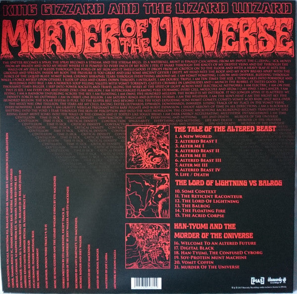 King Gizzard And The Lizard Wizard - Murder Of The Universe - New LP Record 2017 Heavenly Europe Import Glow In The Dark Vinyl, Book, Promo Poster, Sticker & Download - Psychedelic Rock / Garage Rock - Shuga Records