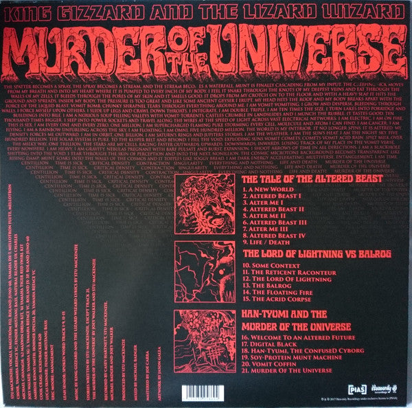 King Gizzard And The Lizard Wizard – Murder Of The Universe - New LP Record 2017 Heavenly Europe Import Glow In The Dark Vinyl, Book, Promo Poster, Sticker & Download - Psychedelic Rock / Garage Rock