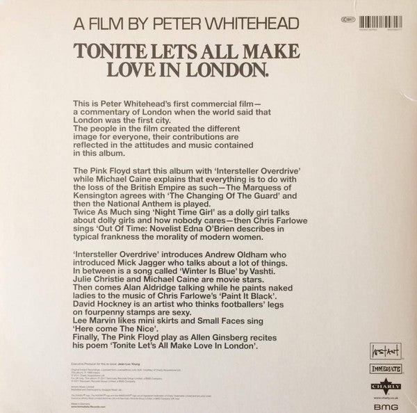 Various ‎– Tonite Let's All Make Love In London (1968) - New LP Record 2021  Immediate/Instant UK Import Pink Vinyl - Soundtrack - Shuga Records