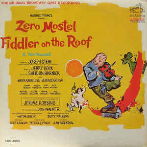 Original Broadway Cast - Zero Mostel In Fiddler On The Roof - VG+ LP Record 1964 RCA Victor USA Mono Vinyl - Musical / Soundtrack