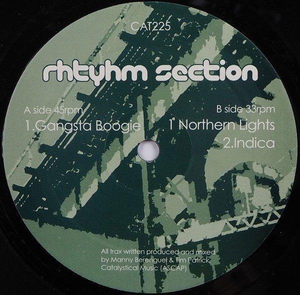 Rhythm Section - Gangsta Boogie - New 12" Single Record 2003 Catalyst Dust Traxx Vinyl - Chicago House - Shuga Records