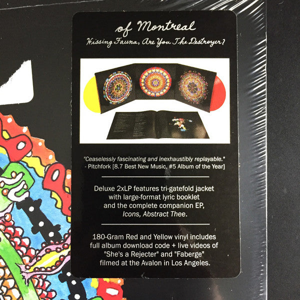 Of Montreal - Hissing Fauna, Are You The Destroyer? (2007) - New 2 LP Record 2021 Polyvinyl USA 180 gram Red & Yellow Vinyl, Booklet & Download - Pop Rock / Synth-pop / Indie Rock - Shuga Records