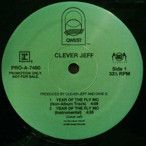Clever Jeff – Year Of The Fly MC (1995) - Mint- 12" Promo Single Record 1995 Qwest Vinyl - Hip Hop