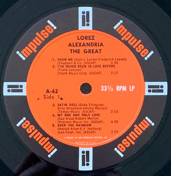 Lorez Alexandria – Alexandria The Great - VG LP Record 1964 Impulse! USA Mono Vinyl - Jazz / Cool Jazz / Vocal - Shuga Records