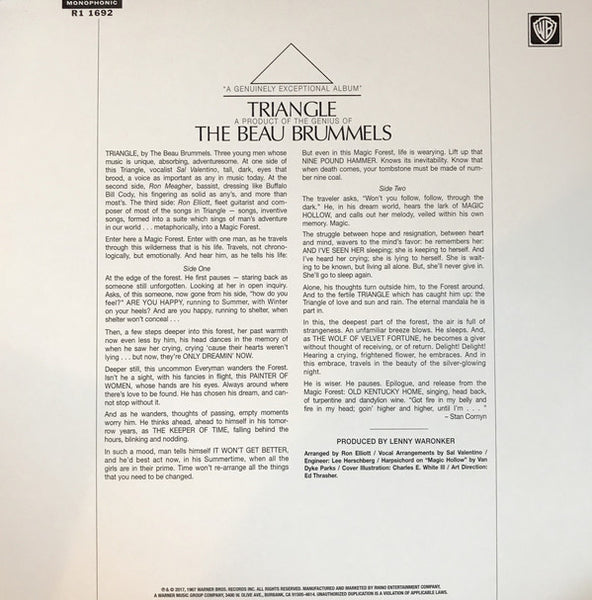 The Beau Brummels ‎– Triangle (1967) - New LP Record 2017 Warner USA 1967 Summer Of Love 180 gram Mono Blue Vinyl - Psychedelic Rock / Folk Rock