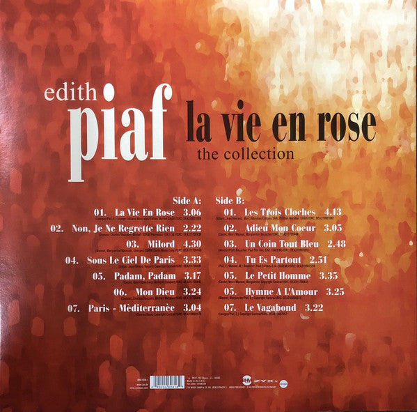 Edith Piaf ‎– La Vie En Rose: The Collection - New LP Record 2017 ZYX Music German Import Vinyl - Pop / Chanson - Shuga Records