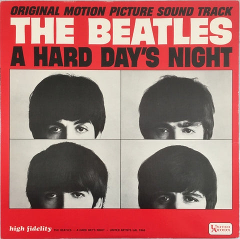 The Beatles - A Hard Day's Night - VG LP Record 1964 United Artists USA Mono Vinyl - Rock & Roll / Soundtrack