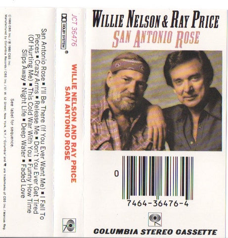 Willie Nelson & Ray Price – San Antonio Rose - Used Cassette 1980 Columbia Tape - Country