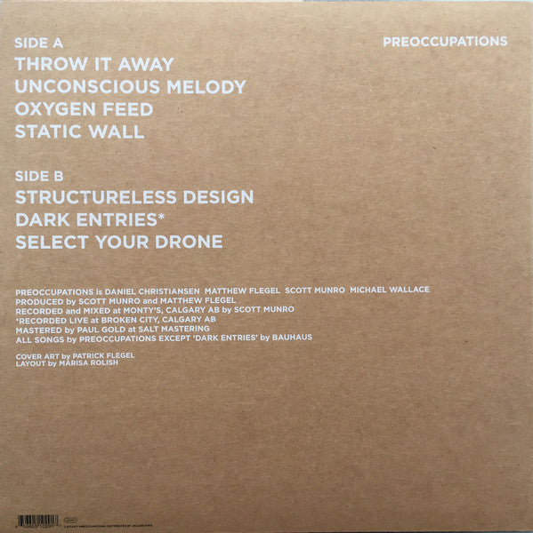 Preoccupations ‎– Preoccupations (2013) - New EP Record 2017 Jagjaguwar USA Vinyl & Download - Post-Punk - Shuga Records
