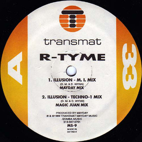 R-Tyme (Darryl Wynn & Derrick May)‎– Illusion / R-Theme - VG- (Low Grade)  12" Single USA 1989 (RARE Detroit Techno!!) - Techno