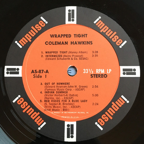 Coleman Hawkins – Wrapped Tight - Near Mint- LP Record 1965 Impulse! USA Stereo Original Vinyl - Jazz / Bop