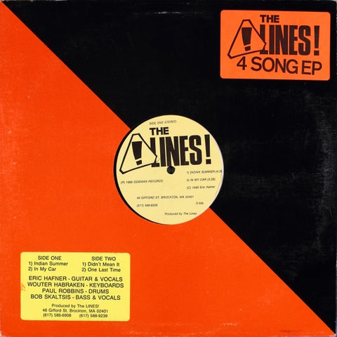 The Lines – 4 Song EP - New EP Record 1986 Sideman USA Vinyl - Rock / Pop Rock
