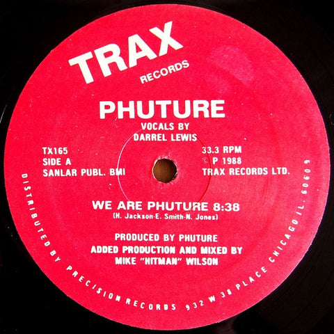 Phuture – We Are Phuture - VG- 12" Single Record 1988 Trax Vinyl - Chicago House / Acid House