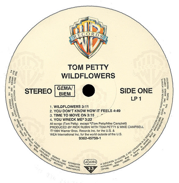 Tom Petty ‎– Wildflowers - VG+ 2 LP Record 1994 Warner Germany/Europe Import Vinyl Original - Classic Rock / Pop Rock - Shuga Records