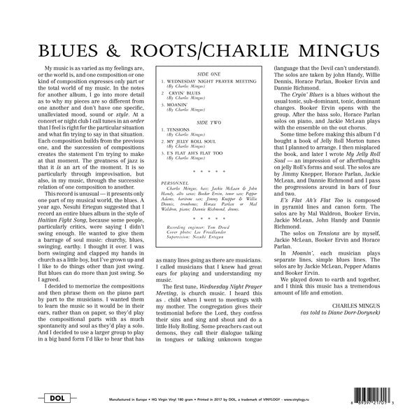 Charlie Mingus ‎– Blues & Roots (1960) - New LP Record 2017 DOL Europe Import 180 gram Vinyl - Jazz / Post Bop