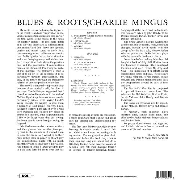 Charlie Mingus ‎– Blues & Roots (1960) - New LP Record 2017 DOL Europe Import 180 gram Vinyl - Jazz / Post Bop - Shuga Records