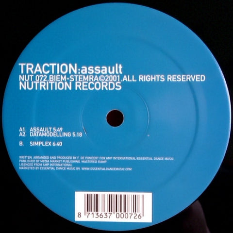 Traction – Assault - New 12" Single Record 2001 Nutrition Netherlands Vinyl - Hard House