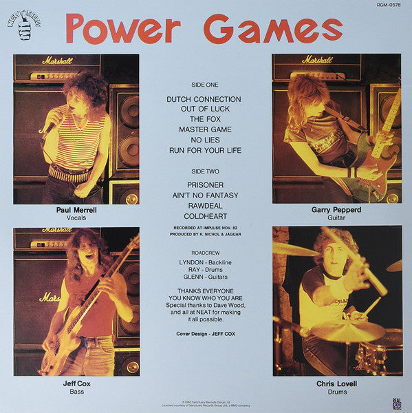 Jaguar ‎– Power Games (1983) - New LP Record 2017 Real Gone Music USA Black/White Splatter Vinyl - Heavy Metal - Shuga Records