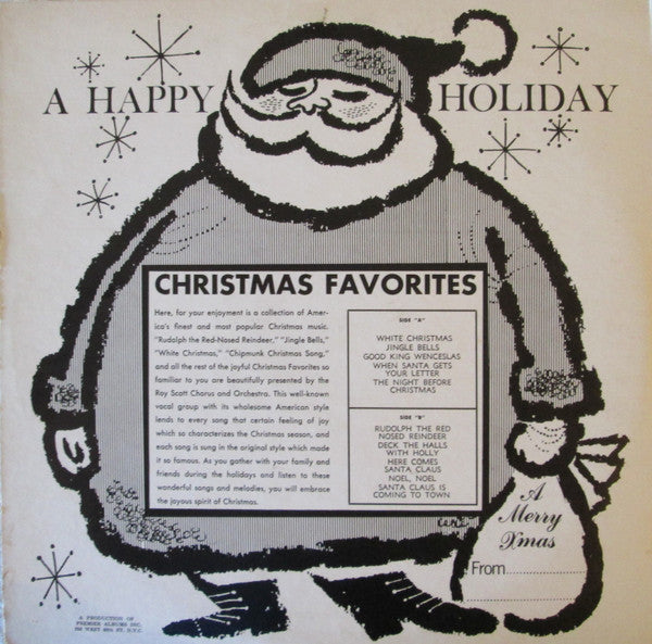 Roy Scott Chorus And Orchestra – Christmas Favorites For All The Family - VG LP Record 1950's Silver Seal USA Vinyl & Foil Cover - Holiday / Christmas - Shuga Records
