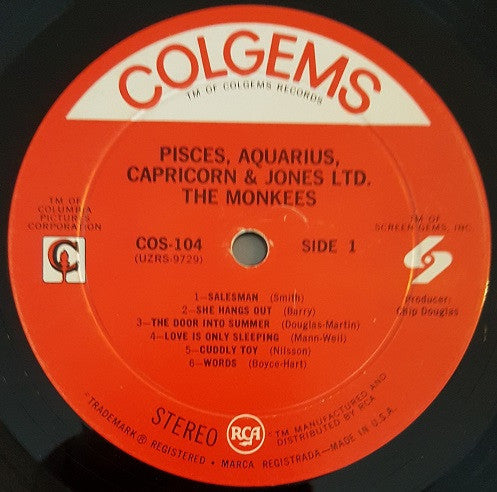 The Monkees – Pisces, Aquarius, Capricorn & Jones Ltd. - VG+ LP Record Colgems USA Original Vinyl - Pop Rock /  Psychedelic Rock - Shuga Records