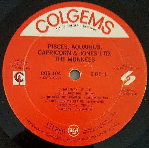 The Monkees – Pisces, Aquarius, Capricorn & Jones Ltd. - VG+ LP Record Colgems USA Original Vinyl - Pop Rock /  Psychedelic Rock