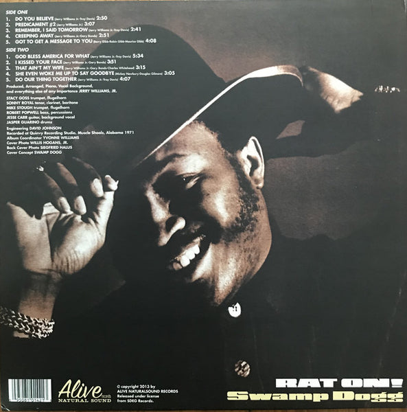 Swamp Dogg ‎– Rat On! (1971) - New LP Record 2019 Alive USA Blue Vinyl - Soul / Funk - Shuga Records