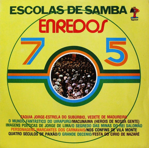 Various – "Escolas De Samba" Enredo 1975 - VG LP Record 1975 Tapecar Brazil Vinyl - Latin / Samba