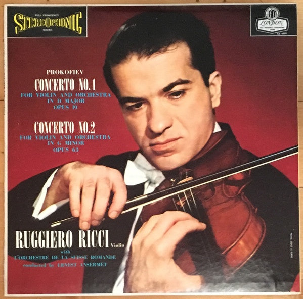 Ruggiero Ricci & Ernest Ansermet– Prokofiev Violin Concerti Nos. 1 And 2 (1958) - Mint- LP Record 1960s London UK Vinyl - Classical - Shuga Records
