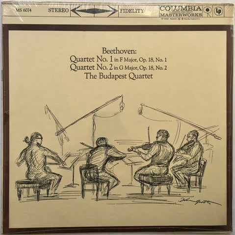 Beethoven, The Budapest Quartet – Quartet No. 1 In F Major, Op. 18, No. 1 · Quartet No. 2 In G Major, Op. 18, No. 2 - New LP Record 1960s Columbia USA Stereo 360 Label Vinyl - Classical
