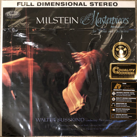 Nathan Milstein, Walter Susskind, The Concert Arts Orchestra ‎– Masterpieces For Violin And Orchestra (1960) - New LP Record 2017  Capitol/Analogue Productions 200 gram Stereo Vinyl - Classical