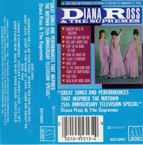 Diana Ross & The Supremes – Great Songs and Performances That Inspired The Motown 25th Anniversary Television Special - Used Cassette 1983 Motown Tape - Funk / Soul / Pop