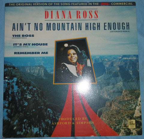 Diana Ross – Ain't No Mountain High Enough (Extended Remix) - VG+ 12" Single Record 1986 Tamla Motown UK Vinyl - Disco