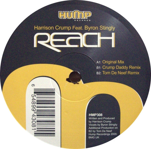 Harrison Crump Feat. Byron Stingily – Reach - New 12" Single Record 2006 Hump USA Vinyl - Chicago House / Deep House