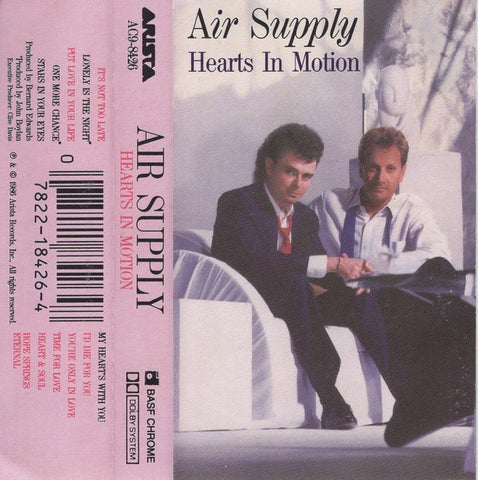 Air Supply – Hearts In Motion - Used Cassette Arista 1986 USA - Rock / Pop