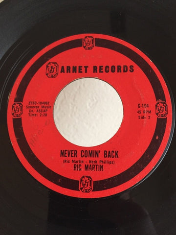 Ric Martin – Baby Blue / Never Comin' Back - VG+ 7" Single 45 Record 1965 Garnet USA Vinyl - Northern Soul / Popcorn / MOD