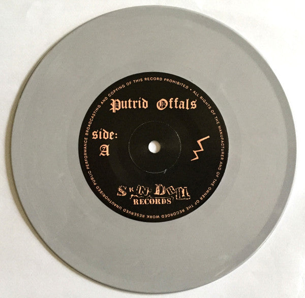 Putrid Offal / Agathocles – At The Sight Of The Foul Offal... / Untitled - Mint- 7" EP Record 1991 Skin Drill Seraphic Decay USA Pale Gray Marbled Vinyl - Grindcore / Death Metal - Shuga Records
